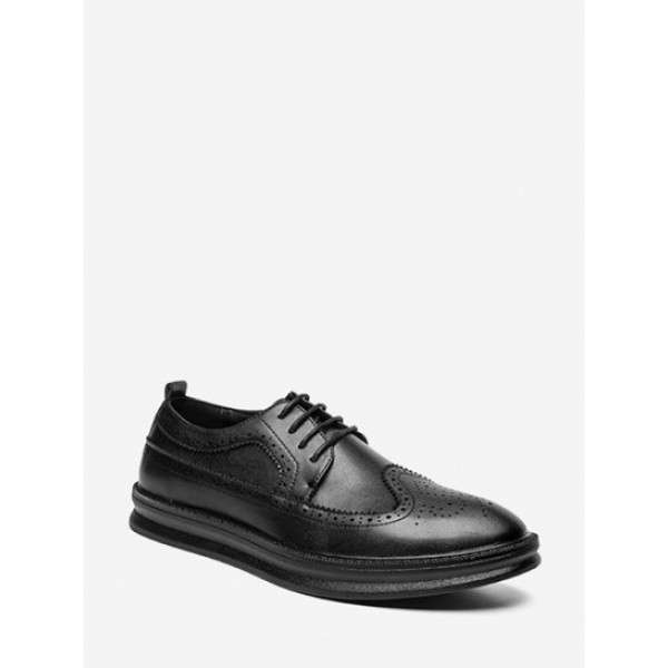 Openwork Design Faux Leather Shoes