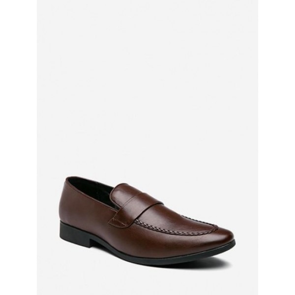 Solid Color Slip On Business Faux Leathe...