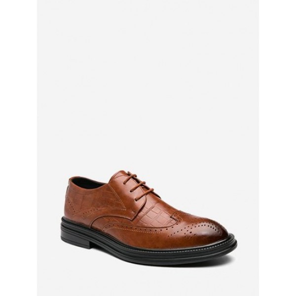 Wingtip Details Lace-up Breathable Faux ...