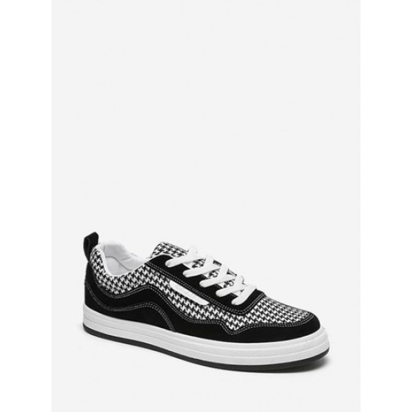 Houndstooth Panel Skate Shoes