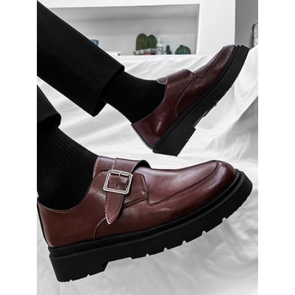 Buckle Strap Platform Oxford Shoes