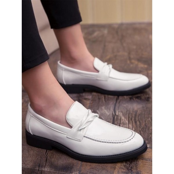 Twist Strap Business Faux Leather Shoes