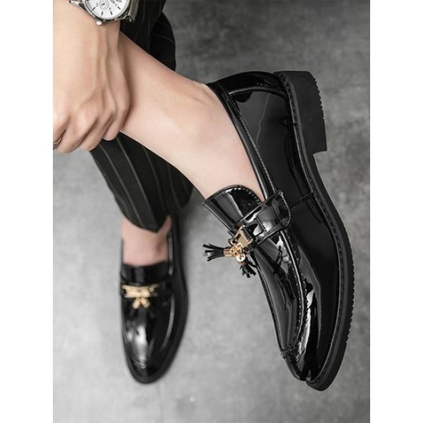 Tassel Embellish Business Faux Leather Shoes