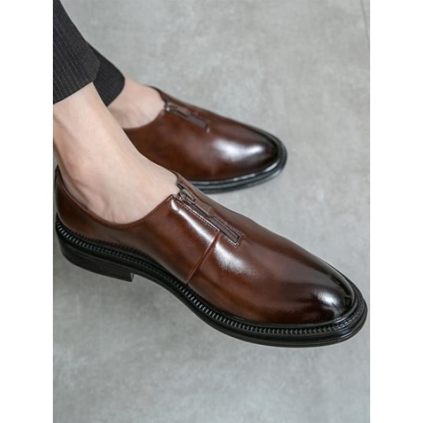 Zip Front Embellish Business Formal Shoes