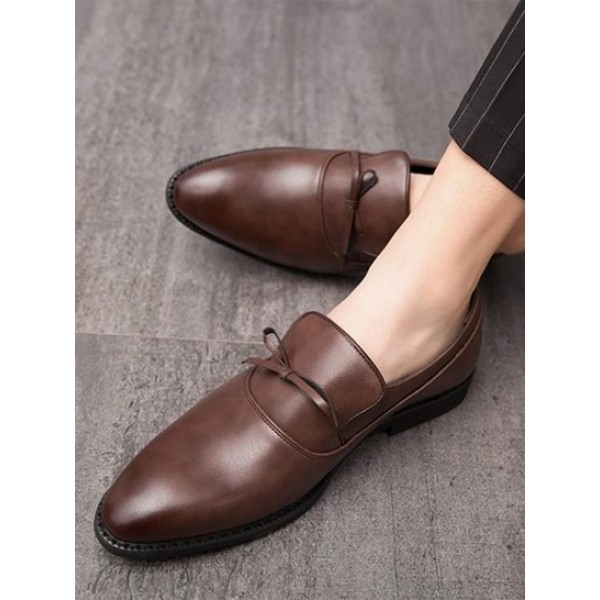 Bowknot Decor Slip On Business Shoes