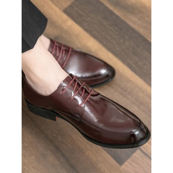 Lace-up Business Faux Leather Shoes