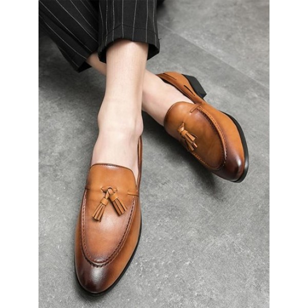 Tassel Embellish Slip On Business Shoes