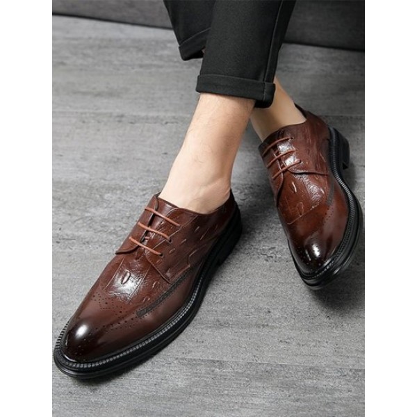 Lace-up Front Breathable Lightweight Business Shoes