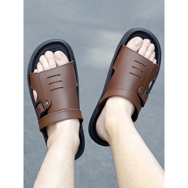 Cutout Buckle Slingback Casual Sandals