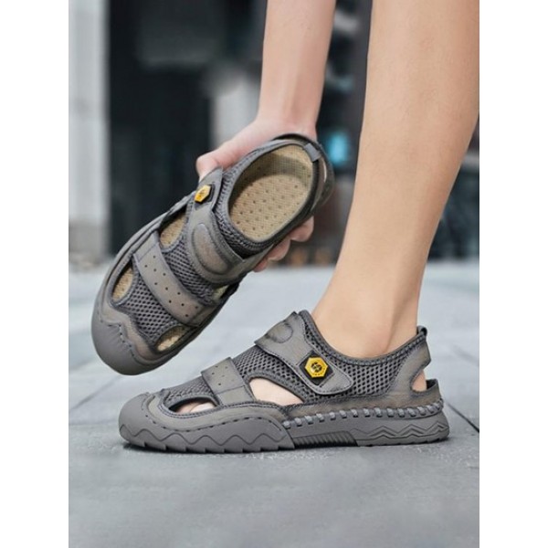 Men Mesh Cut Out Breathable Casual Sandals