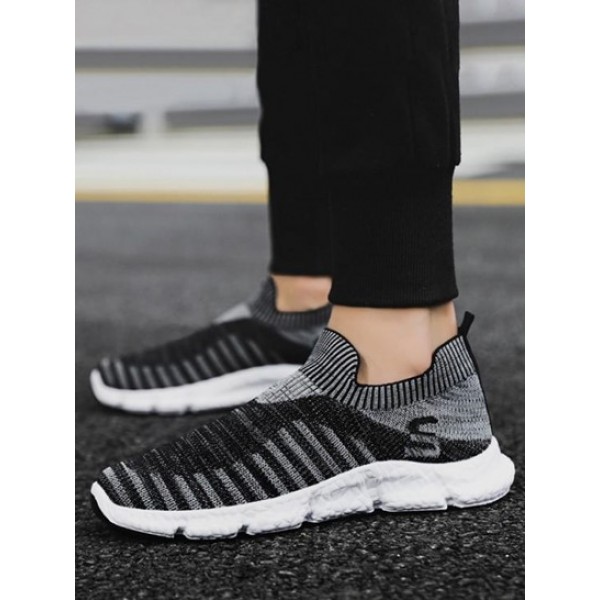 Knit Detail Breathable Sports Shoes