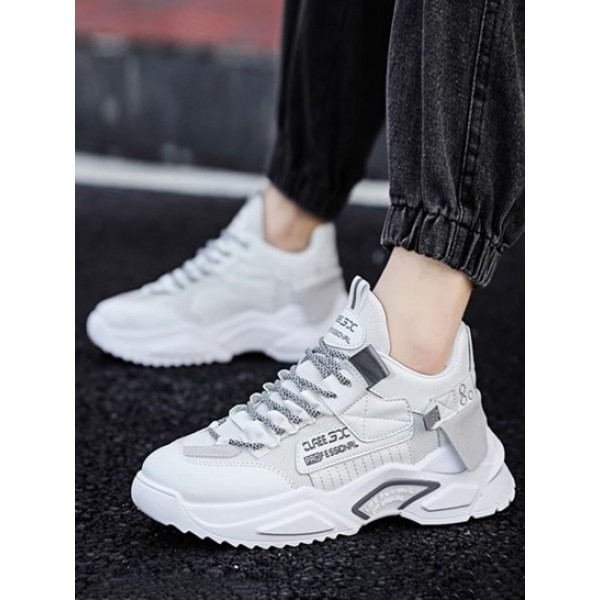 Letter Colorblock Chunky Soles Sneakers