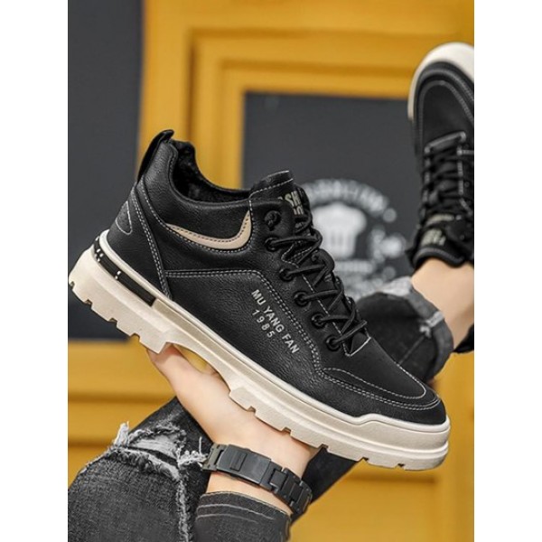 Letter High-top Lace Up Skate Shoes