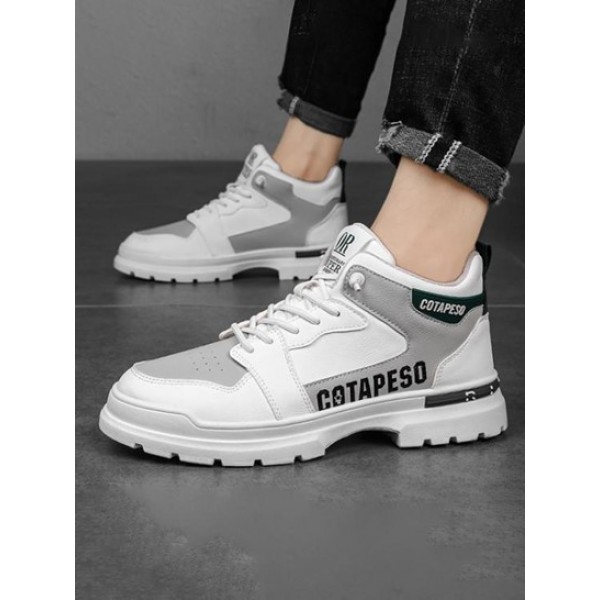 Letter Colorblock High-top Skate Shoes