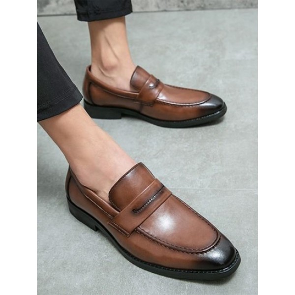 Pointed Toe Slip On Business Formal Shoes