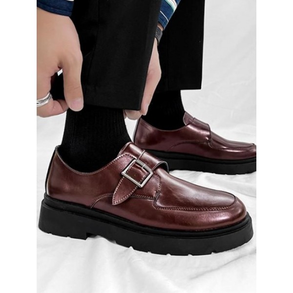 Buckle Strap Platform Oxford Shoes