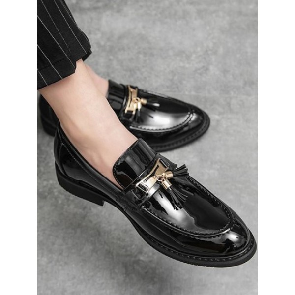 Tassel Embellish Business Faux Leather Shoes