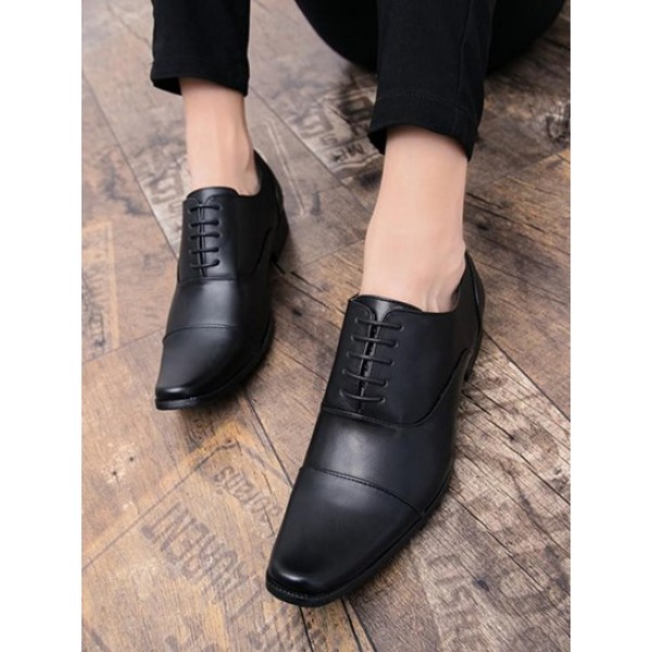 Upwarp Toe Business Faux Leather Shoes