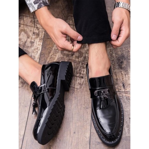 Fringe Decor Slip On Business Formal Shoes