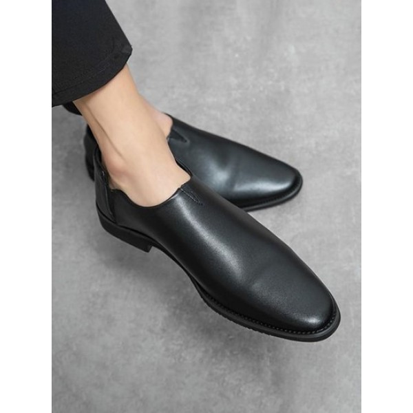 Pointed Toe Slip On Faux Leather Shoes