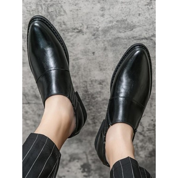 Low-top Pointed Toe Business Faux Leather Shoes