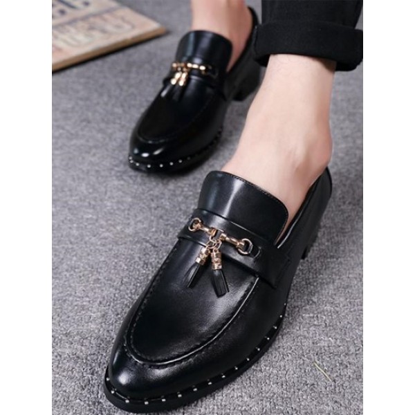 Fringe Decor Formal Faux Leather Shoes