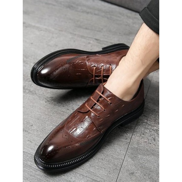 Lace-up Front Breathable Lightweight Business Shoes