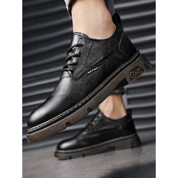 Letter Graphic Lace Up Front Oxford Shoes