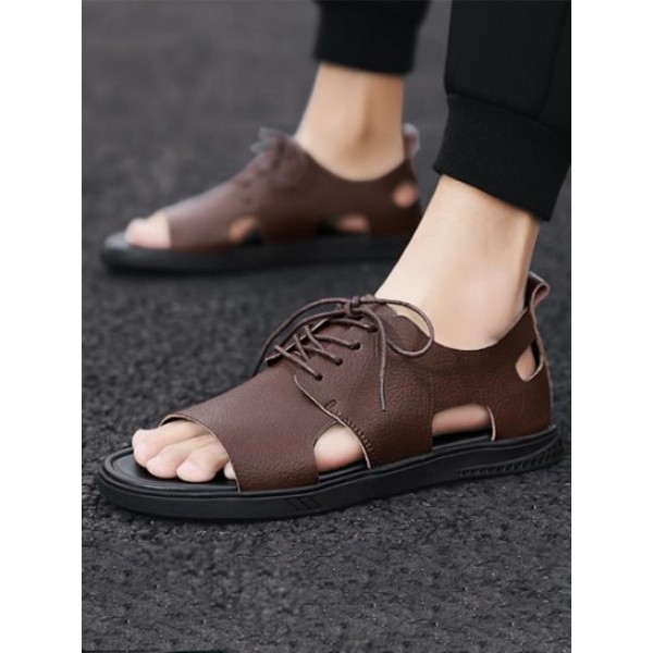 Breathable Leather Casual Sandals