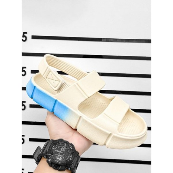 Ombre Hook-and-loop Fastener Slingback Casual Sandals