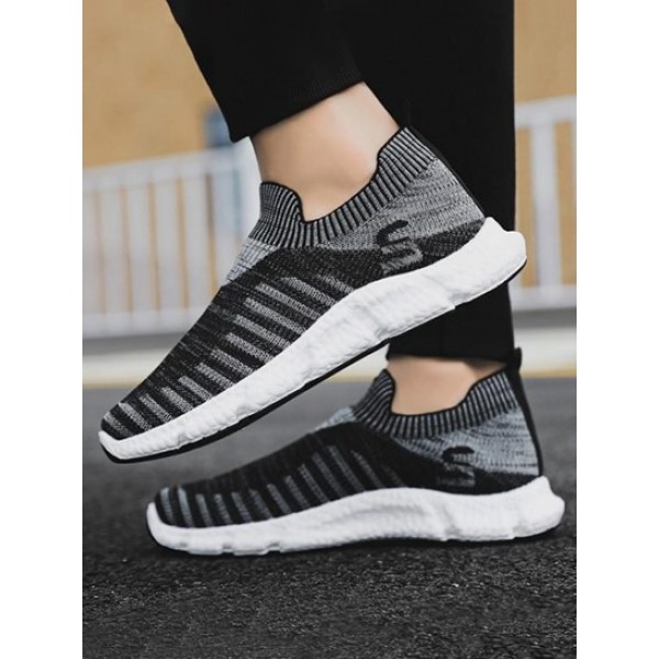 Knit Detail Breathable Sports Shoes