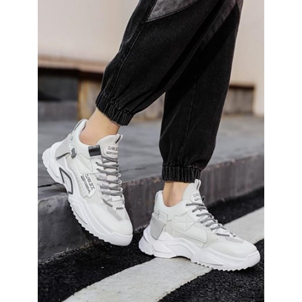 Letter Colorblock Chunky Soles Sneakers