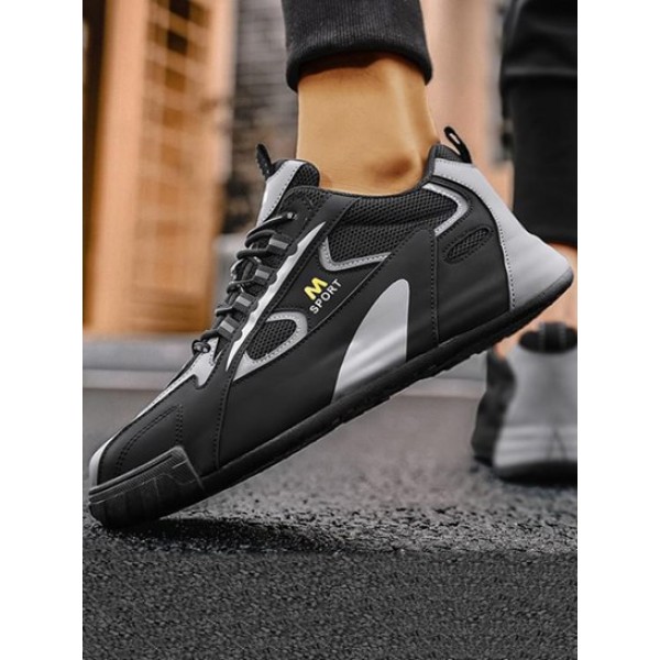 Letter Breathable Lace Up Front Sports Shoes