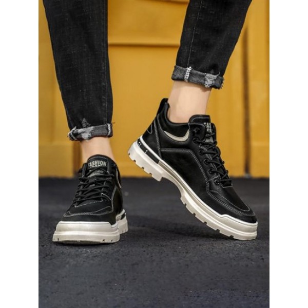 Letter High-top Lace Up Skate Shoes