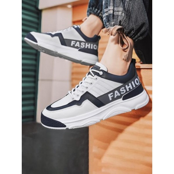 Colorblock Letter Casual Sneakers