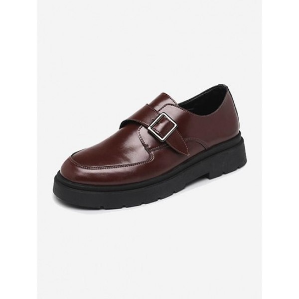 Buckle Strap Platform Oxford Shoes