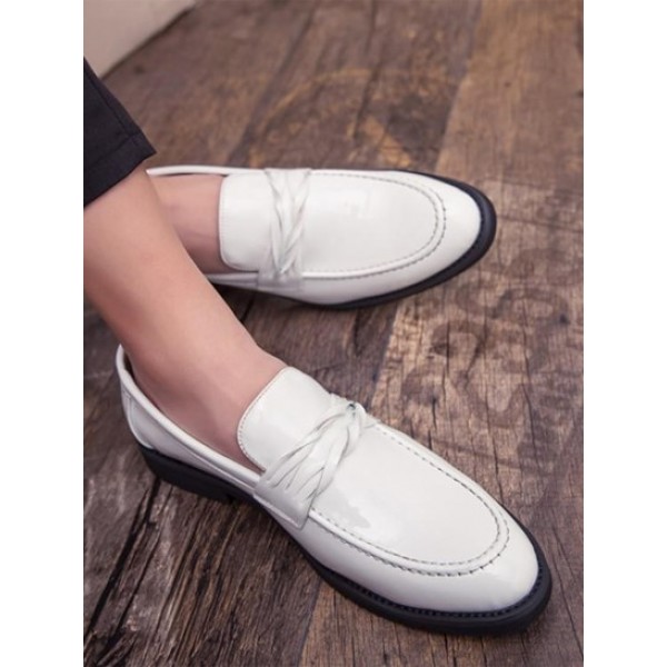 Twist Strap Business Faux Leather Shoes