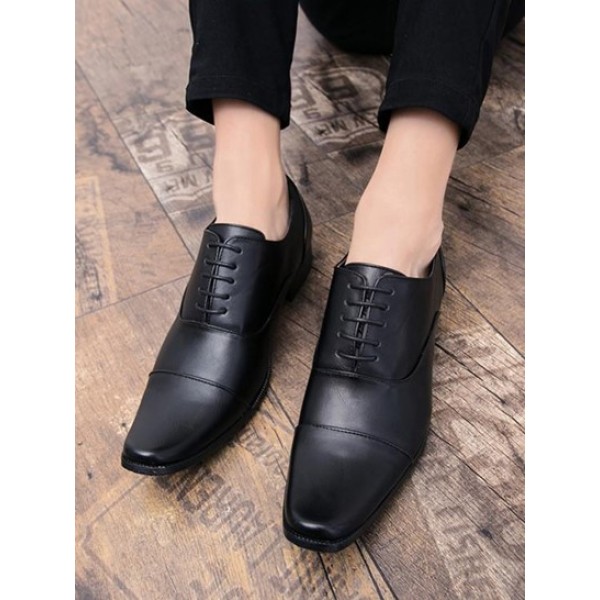 Upwarp Toe Business Faux Leather Shoes