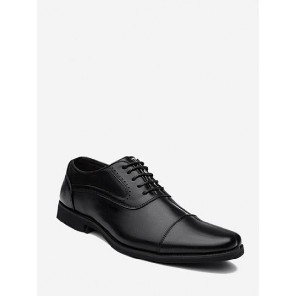 Solid Color Lace-Up Front Business Formal Shoes