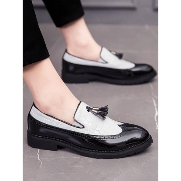Tassel Embellish Breathable Business Faux Leather Shoes