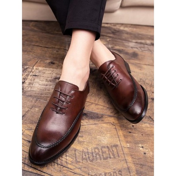 Lace-up Business Casual Faux Leather Shoes