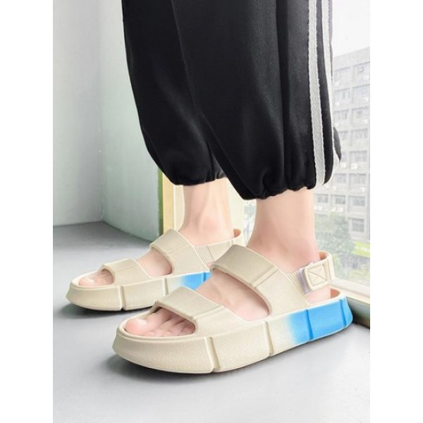 Ombre Hook-and-loop Fastener Slingback Casual Sandals