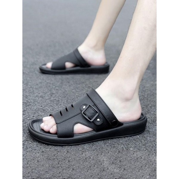 Hollow Out Buckle Slingback Sandals