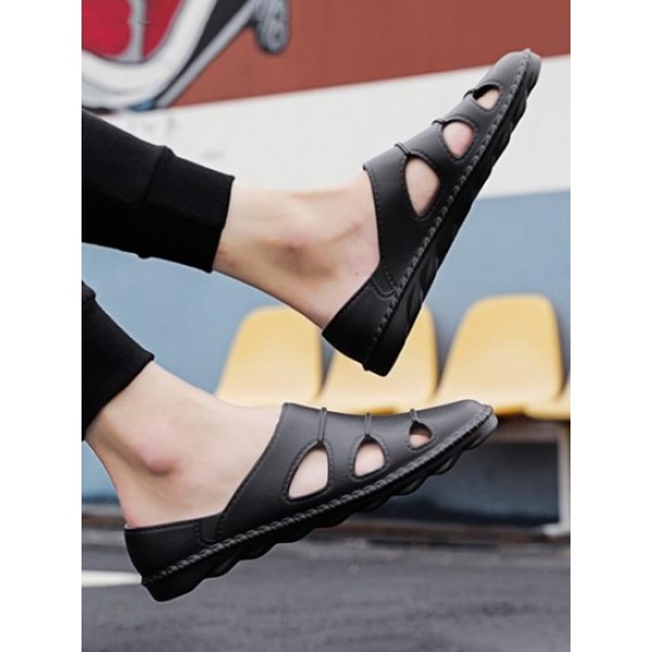 Minimalism Slip On Hollow Out Sandals