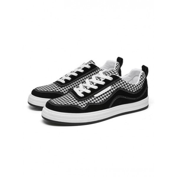 Houndstooth Panel Skate Shoes