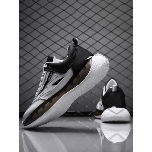 Mesh Panel Colorblock Sports Shoes