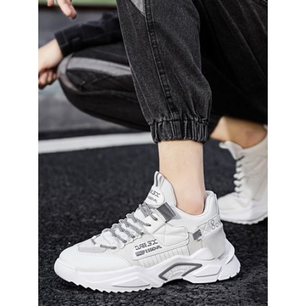 Letter Colorblock Chunky Soles Sneakers