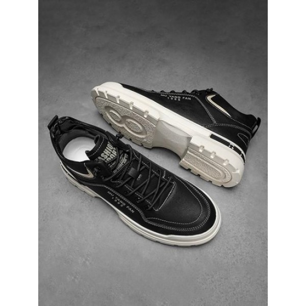 Letter High-top Lace Up Skate Shoes