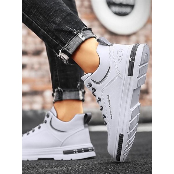 Letter Print Lace Up Skate Shoes